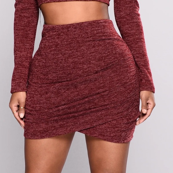 Fashion Nova Dresses & Skirts - Fashion Nova Burgundy Skirt